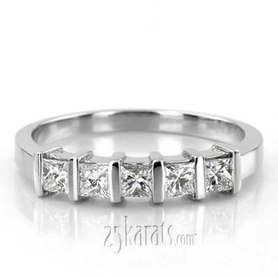 Contemporary diamond anniversary rings