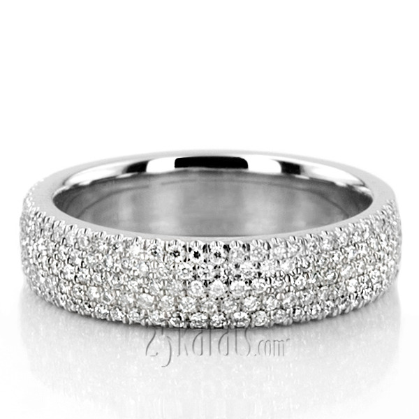 14K white gold Elegant Micro Pave Set Woman Anniversary Band (3/4 ct. tw.) - alternate view 8