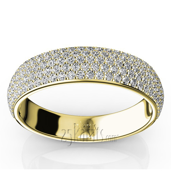 14K white gold Elegant Micro Pave Set Woman Anniversary Band (3/4 ct. tw.) - main view