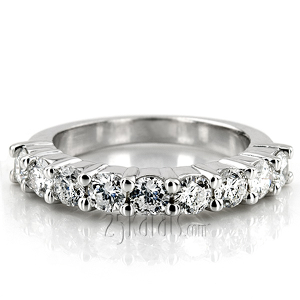 1.35 ct. Nine Stone Round Cut Diamond Wedding Ring