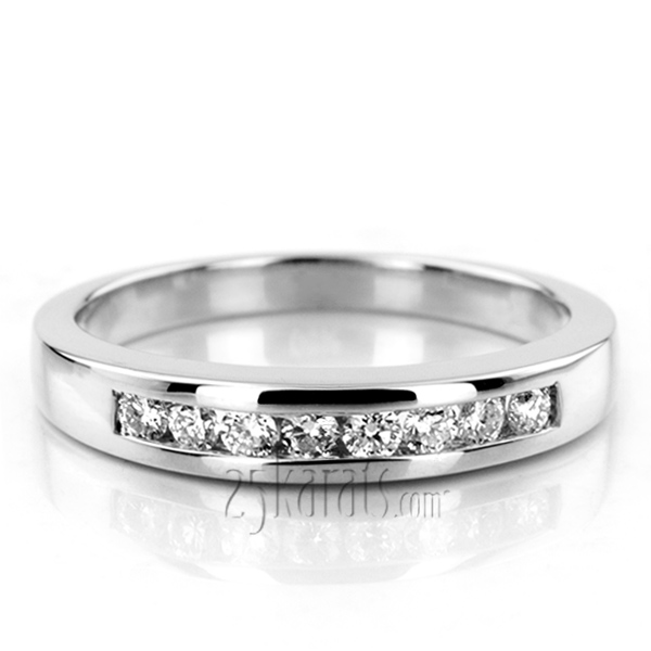 0.24 ct. Channel Set Round Cut Diamond Bridal Ring