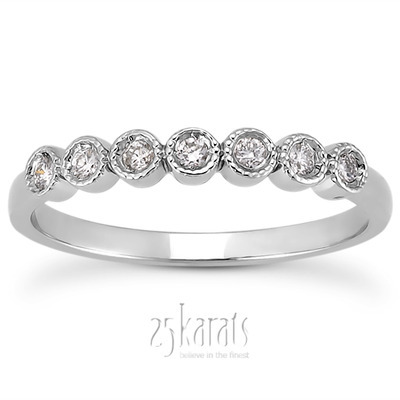14K white gold Timeless Seven Stone Diamond Wedding Ring (1/8 ct. tw.) - alternate view 6