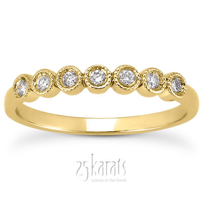 14K white gold Timeless Seven Stone Diamond Wedding Ring (1/8 ct. tw.) - alternate view 7