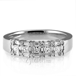 Multi-Shape Prong Set Fancy Diamond Wedding Band (1.28 ct.tw)