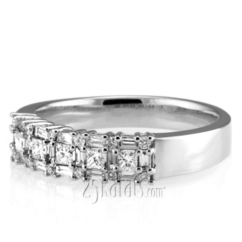 14K white gold Multi-Shape Prong Set Fancy Women Anniversary Ring (1 1/4 ct. tw.) - alternate view 5