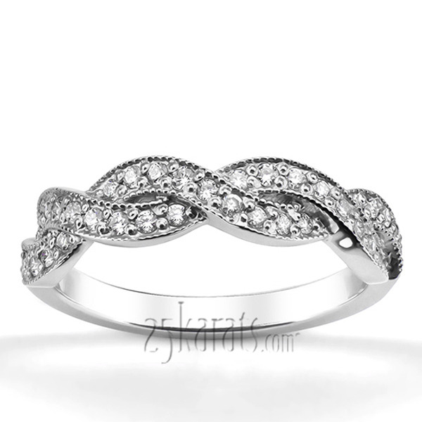 14K white gold Infinity Twist Diamond Anniversary Band (1/2 ct. tw.) - main view