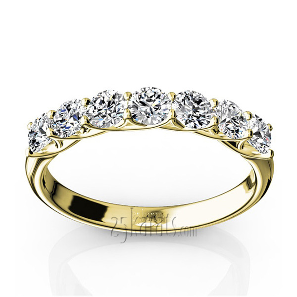 14K white gold Low-Set Trellis Setting 7-Stone Round Shank Anniversary Ring, 3/4 ct. tw. - alternate view 8