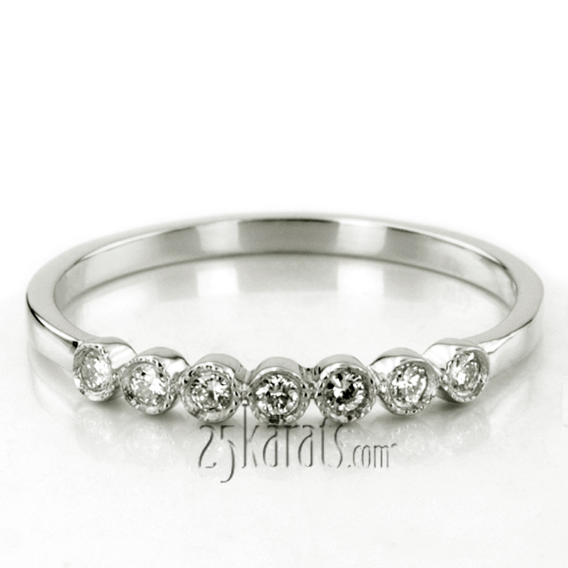 14K white gold Timeless Seven Stone Diamond Wedding Ring (1/8 ct. tw.) - alternate view 8