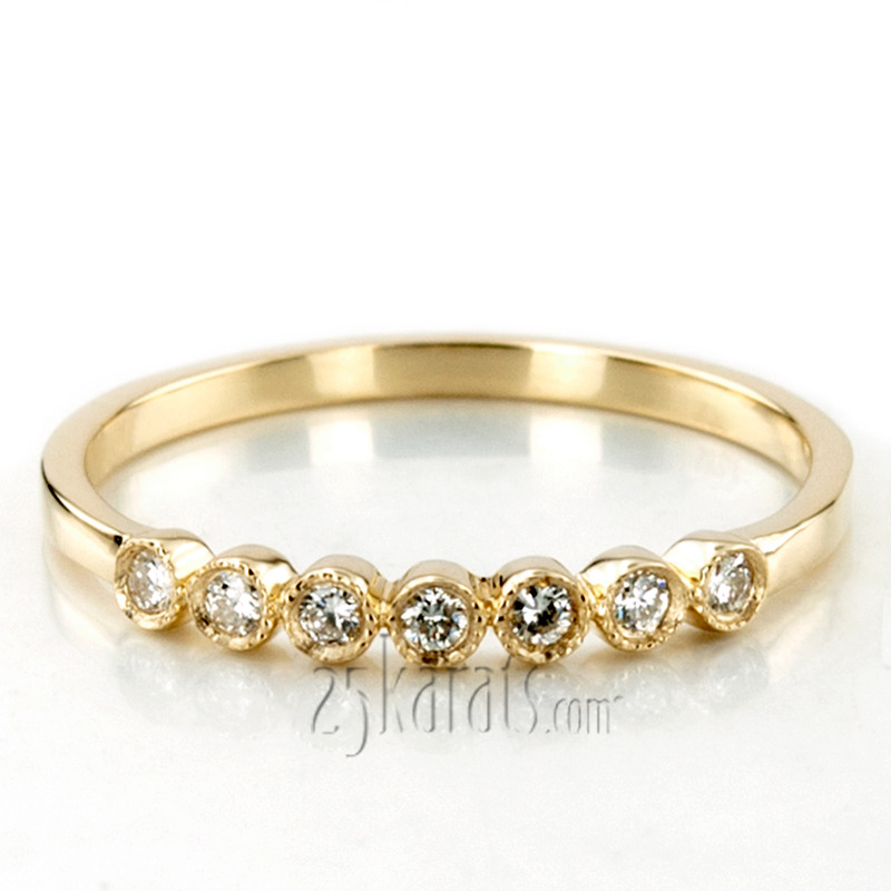 14K white gold Timeless Seven Stone Diamond Wedding Ring (1/8 ct. tw.) - main view