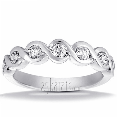 0.31 ct. Round Cut Bezel Set Diamond Wedding Band