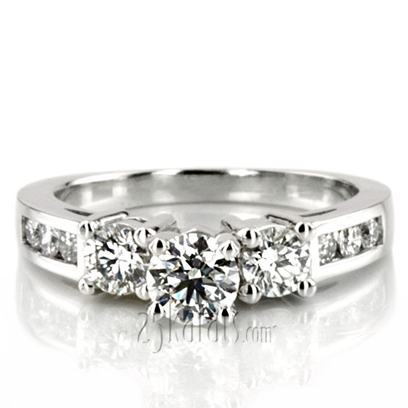 14K white gold Round Cut Prong Set Diamond Engagement Ring (0.58 ct. tw.) - alternate view 24
