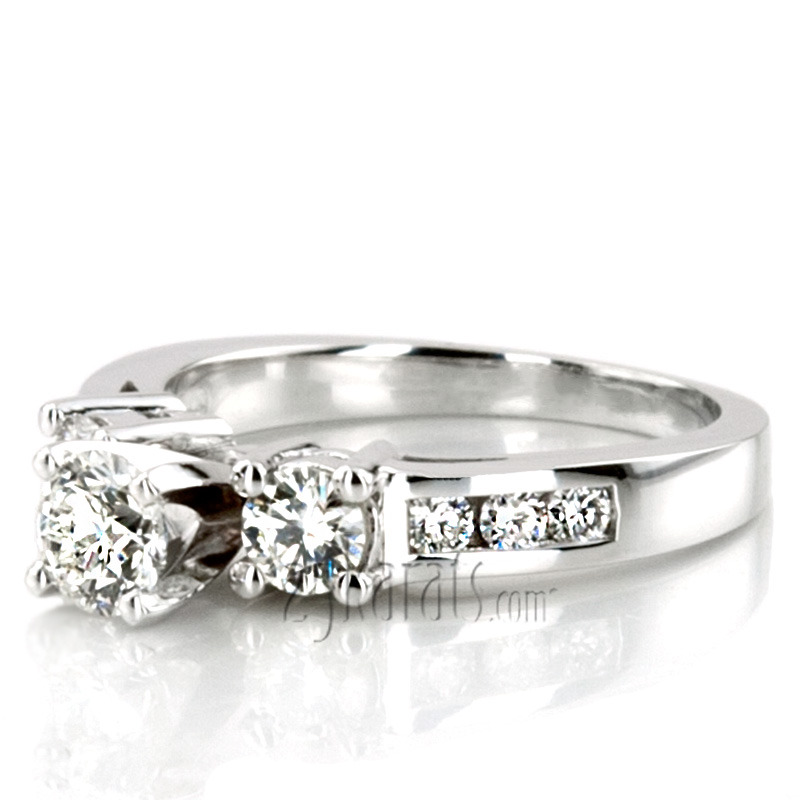14K white gold Round Cut Prong Set Diamond Engagement Ring (0.58 ct. tw.) - alternate view 25