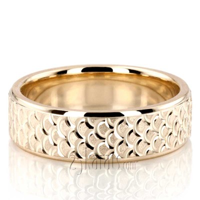 Fish Scale Style Wedding Ring