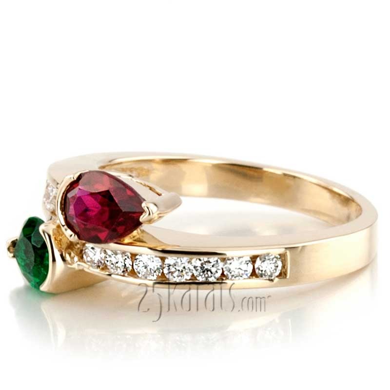 14K white gold Classic Beauty of By Pass Diamond Fashion Ring (0.42 ct. tw.) - alternate view 2