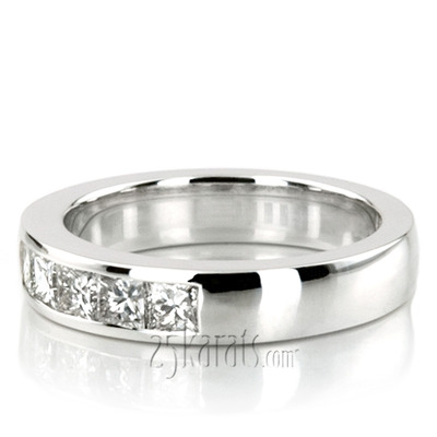 Classic 5 Stone Princes Cut Diamond Anniversary Band (3/4 ct. tw.) thumbnail 8