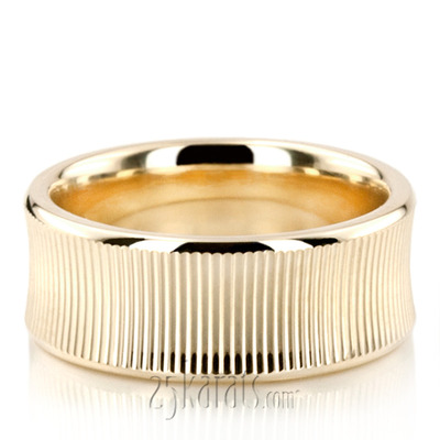 Concave Lined Fancy Wedding Band