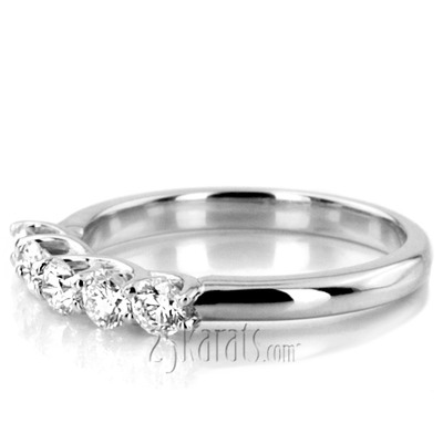 Low Set Trellis Setting 5-Stone Round Shank Anniversary Ring (1/2 ct. tw.) thumbnail 8