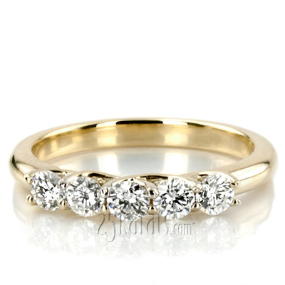 Low Set Trellis Setting 5-Stone Round Shank Anniversary Ring (1/2 ct. tw.) thumbnail 9