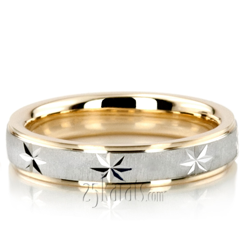Step Edge Cross-satin Basic Design Wedding Ring