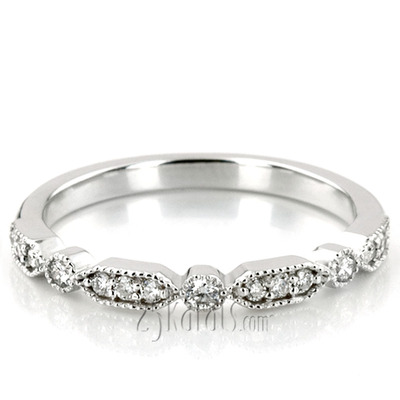 Elegant Diamond Wedding And Anniversary Band With Mill Grain Accent (1/5 ct. t.w.)
