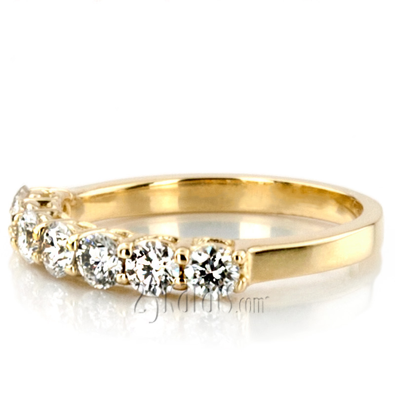 14K white gold Classic 7 Round Brilliant Diamond Woman Anniversary Band (3/4 ct. tw.) - alternate view 5