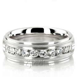 Milgrain Channel Set Diamond Wedding Ring (0.70 ct.tw)