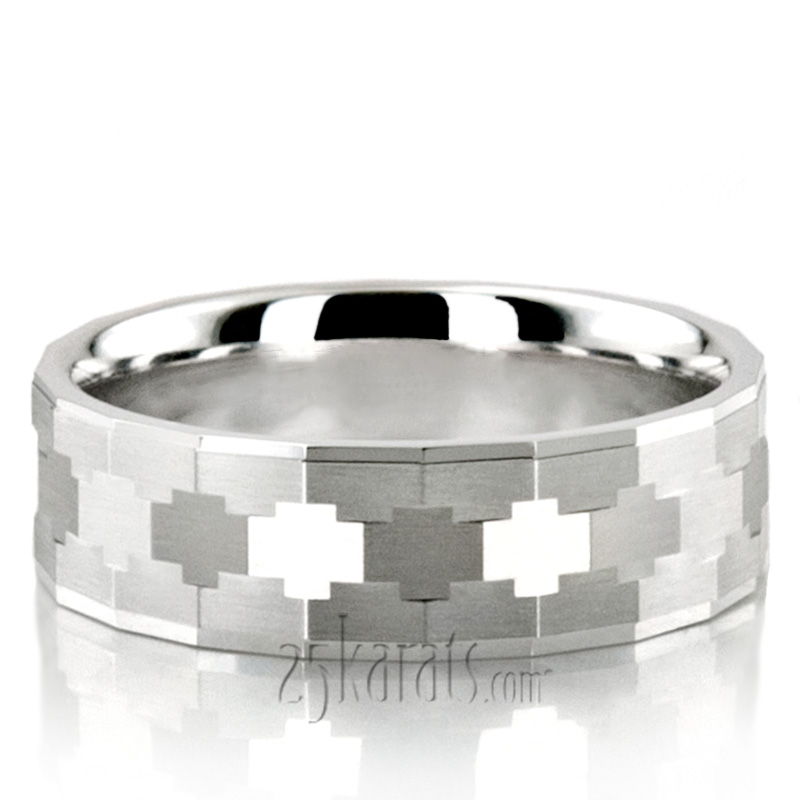 Cross-Cut Designer Wedding Band