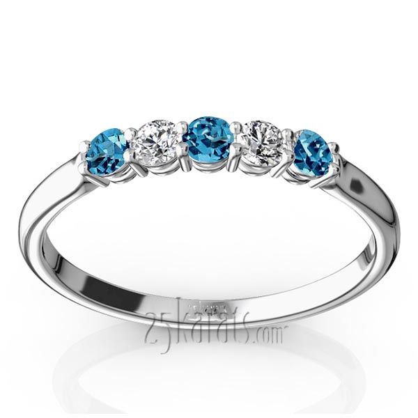 Topaz & Diamond Alternating Anniversary Band