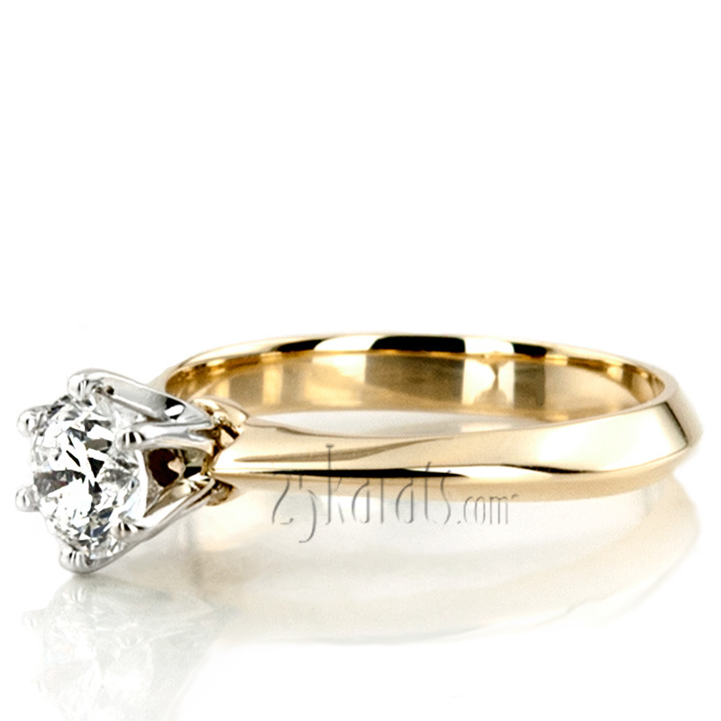 14K white gold Designer Knife Edge Solitaire Engagement Ring - alternate view 7