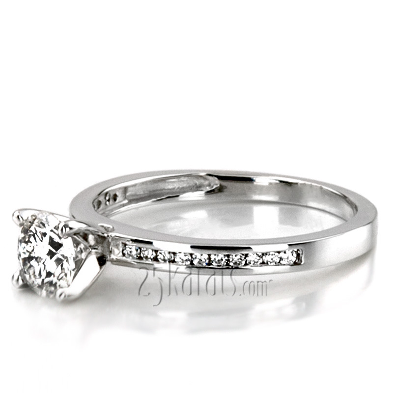 14K white gold Classic Channel Set Petite Diamond Engagement Ring (0.15 t.c.w.) - alternate view 30