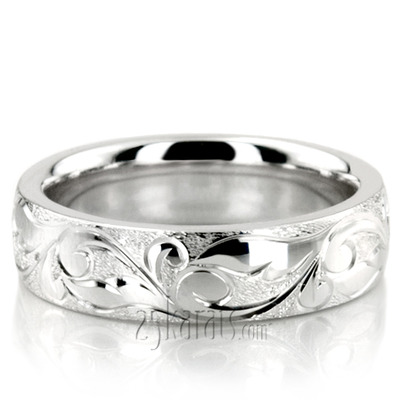 Exquisite Wire Matte Fancy Carved Wedding Ring 