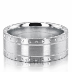 Chic Diamond Carved Wedding Band