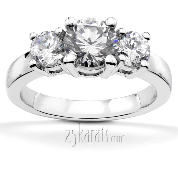 14K white gold Classic Basket Prong Set Diamond Engagement Ring (0.60 ct. tw.) - main view