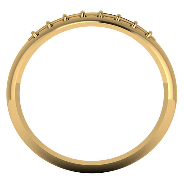 14K yellow gold 7mm. high polish Football-Design-Wedding-Band - alternate view 4