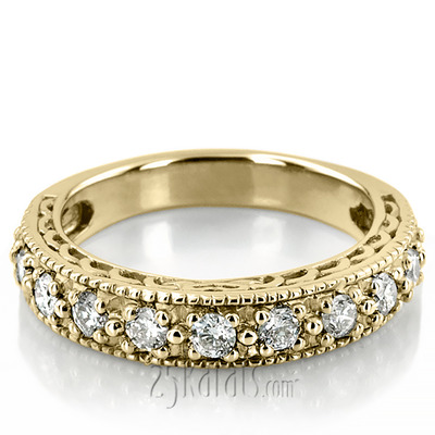 Antique Filigree Diamond Wedding Band (0.77 ct. tw.) thumbnail 2