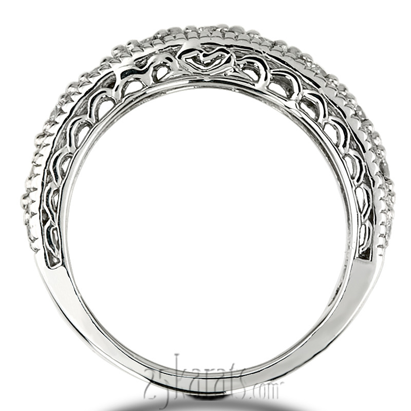 14K white gold Antique Filigree Diamond Wedding Band (0.77 ct. tw.) - alternate view 3