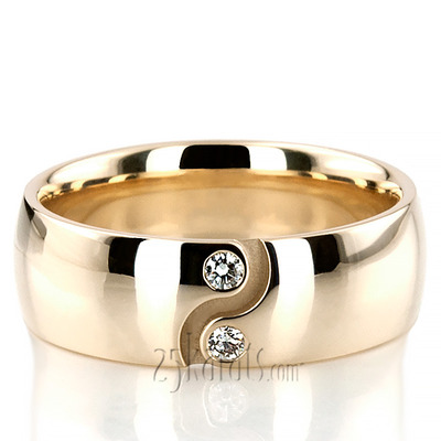 Yin-Yang Diamond Wedding Ring