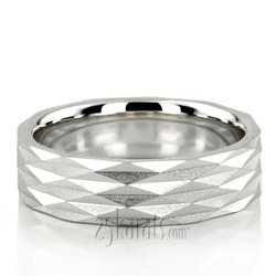 Modern Ridged Wire Matte Finish Wedding Ring 