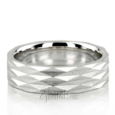 Modern Ridged Wire Matte Finish Wedding Ring 