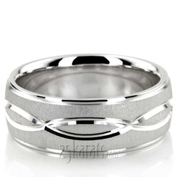 Exclusive Incised Cross-satin Wedding Band 