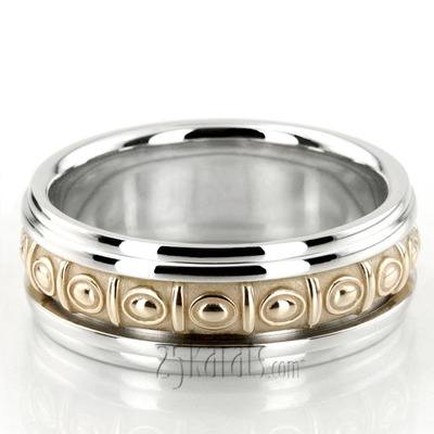 Stylish Double Step-edge Celtic Wedding Ring 
