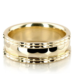 Jagged-edge Carved Wedding Ring