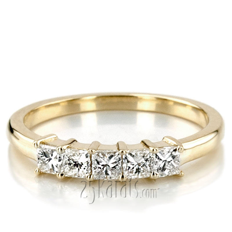 14K white gold Traditional 5 Stone Women Anniversary Band (1/2 ct. tw.) - alternate view 8