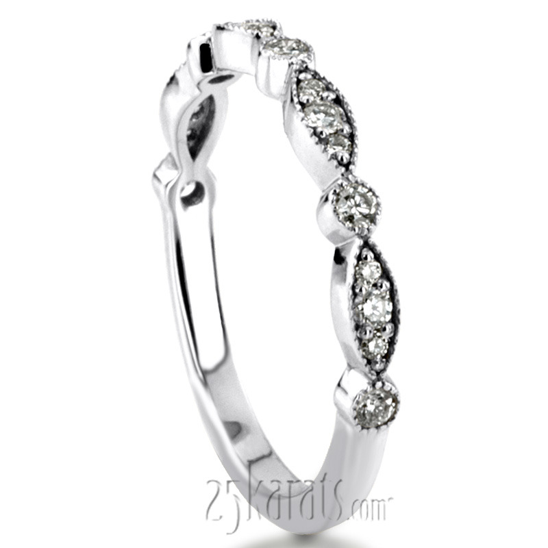 14K white gold Petite Stackable Diamond Band (1/4 ct. tw.) - alternate view 3