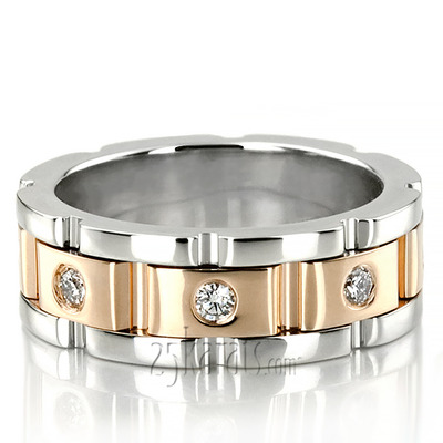 Rolex Style 6.5mm Diamond Wedding Band