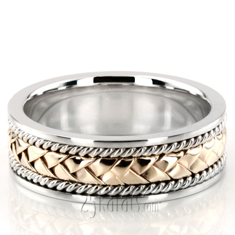 Braided Two-Tone Handmade Wedding Ring 
