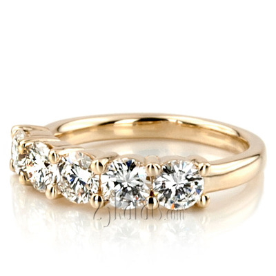 Classic 5 stone Closed Basket Anniversary Band (1.25ct. tw) thumbnail 8