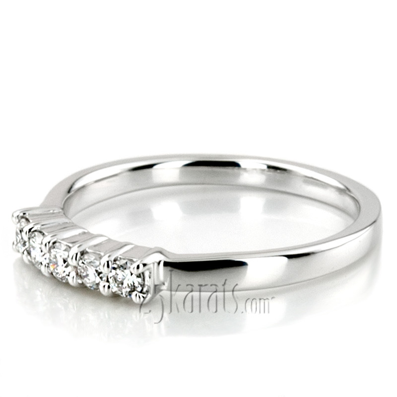 14K white gold Classic 5 Stone Closed Basket Anniversary Band (1/4ct. tw.) - alternate view 8