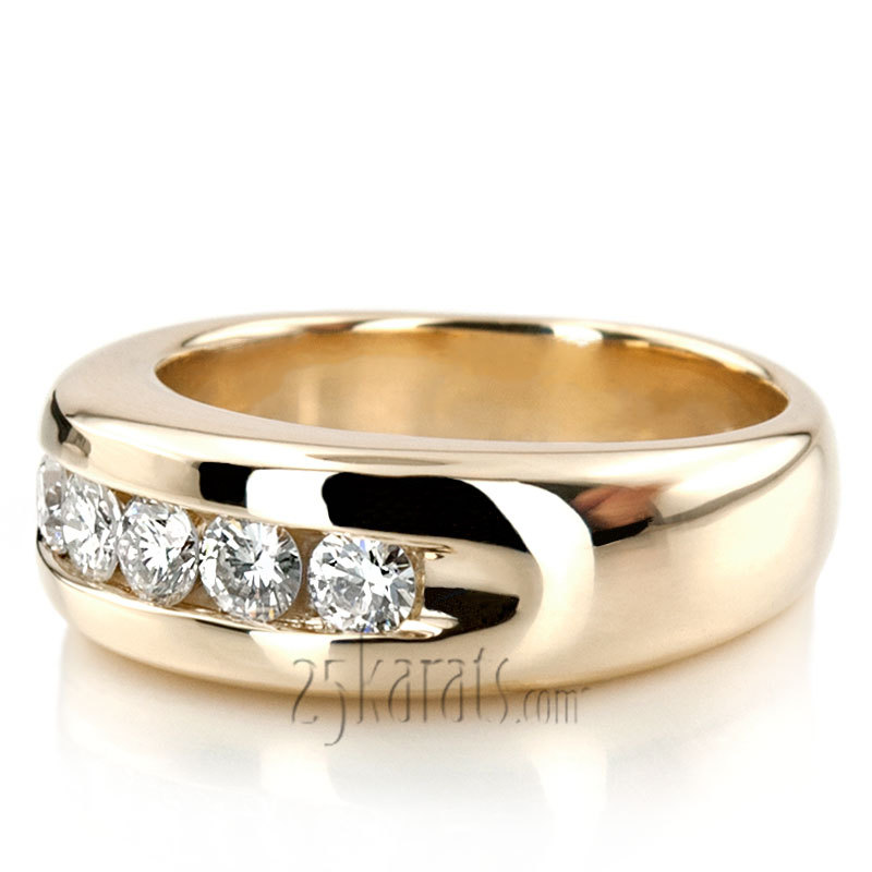 14K white gold Five Stone Man Diamond Ring - alternate view 8