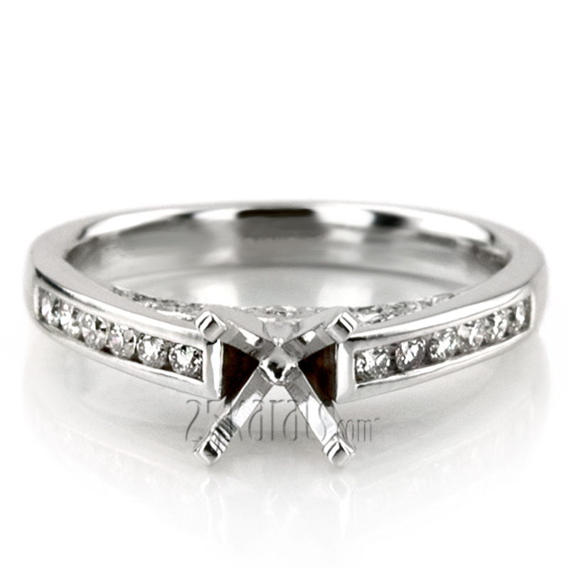 14K white gold Cathedral Channel Set Diamond Engagement Ring (1/3 ct. tw.) - alternate view 5